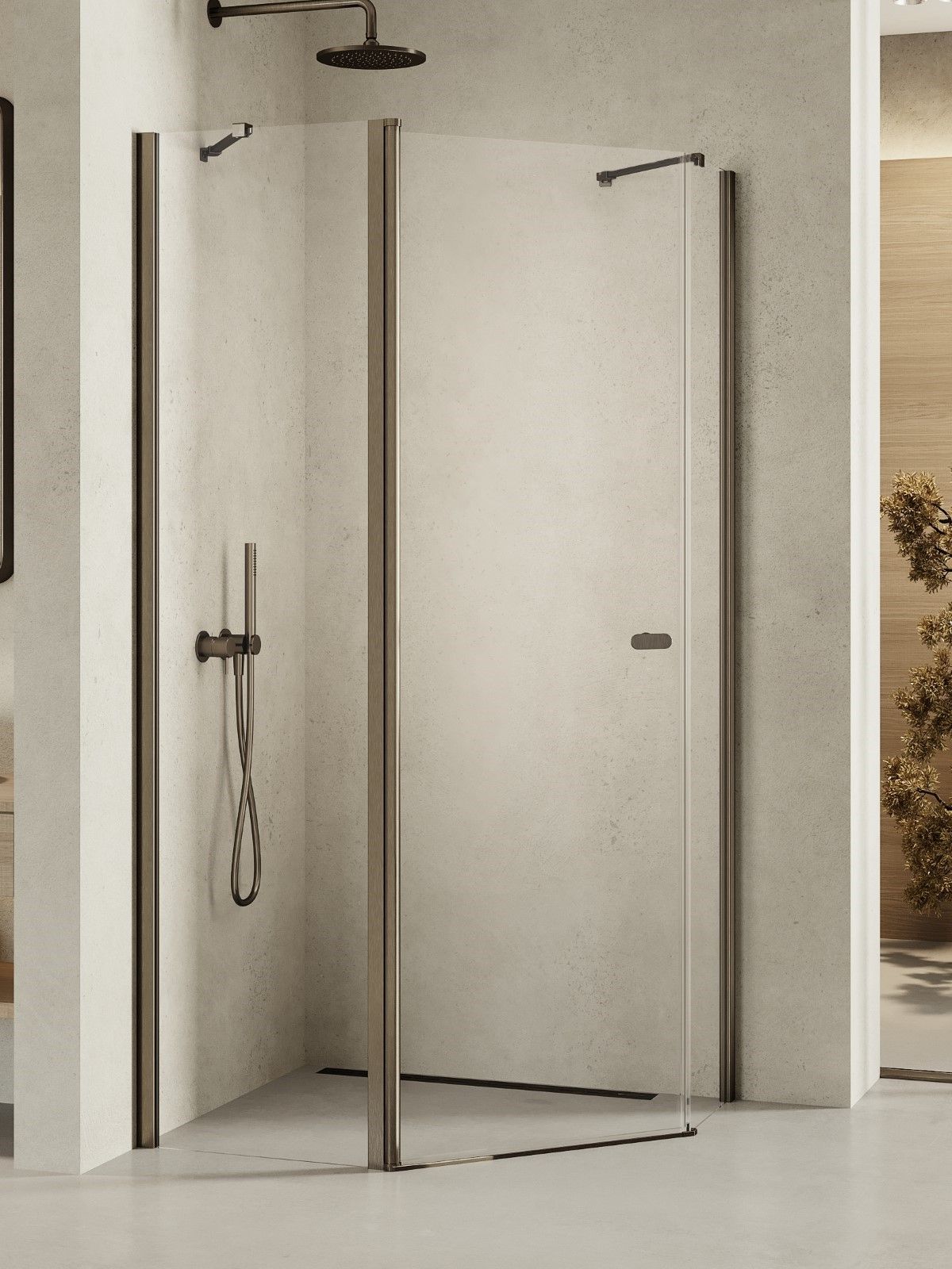 Darmowa Dostawa - Kabina prysznicowa 100x80 cm grafitowy szczotkowany/szkło przezroczyste New Trendy New Soleo Gunmetal Brushed K1709