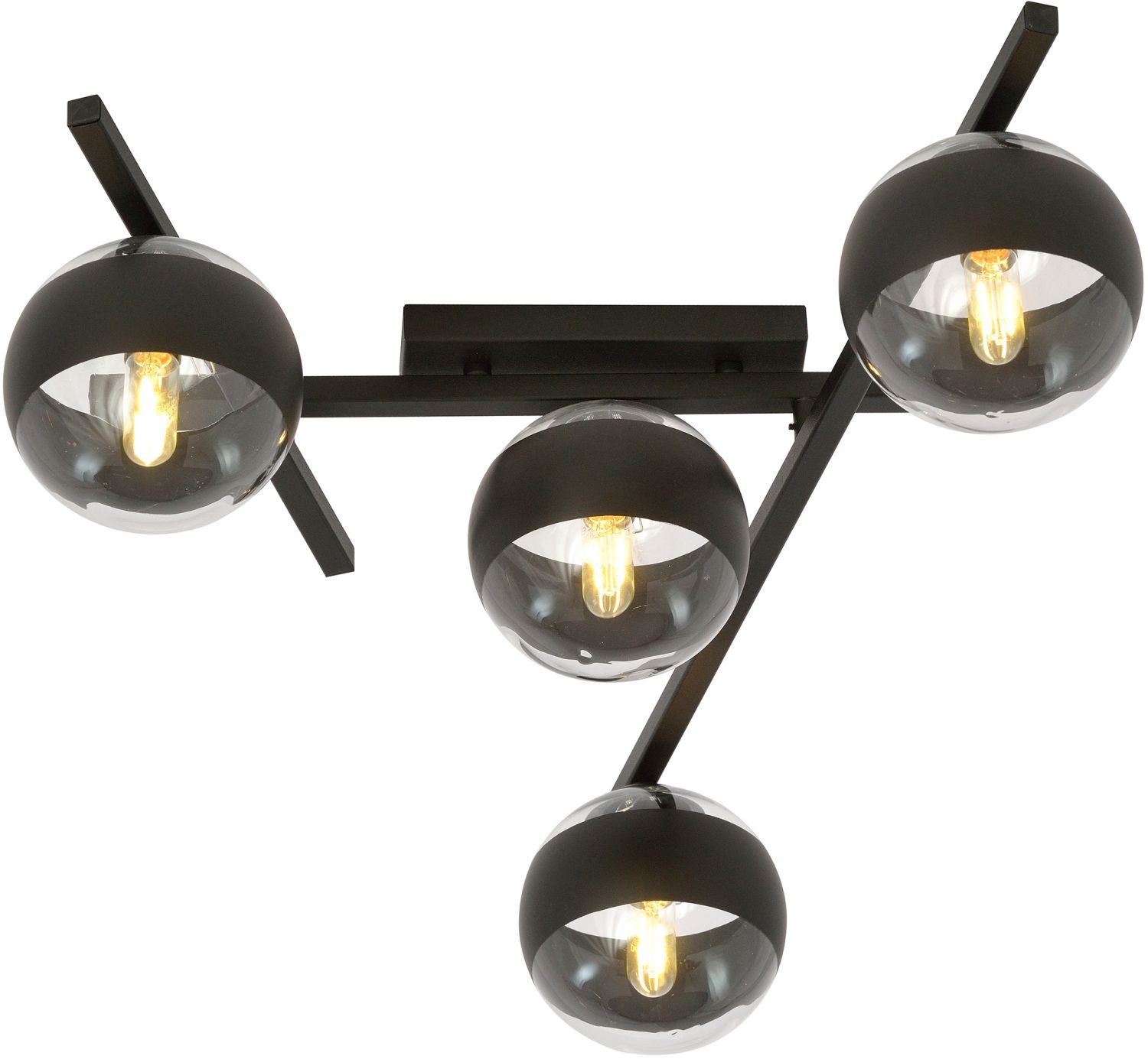 Darmowa Dostawa - Lampa podsufitowa 4x10 W czarna-przezroczysta Emibig Smart Stripe 11054