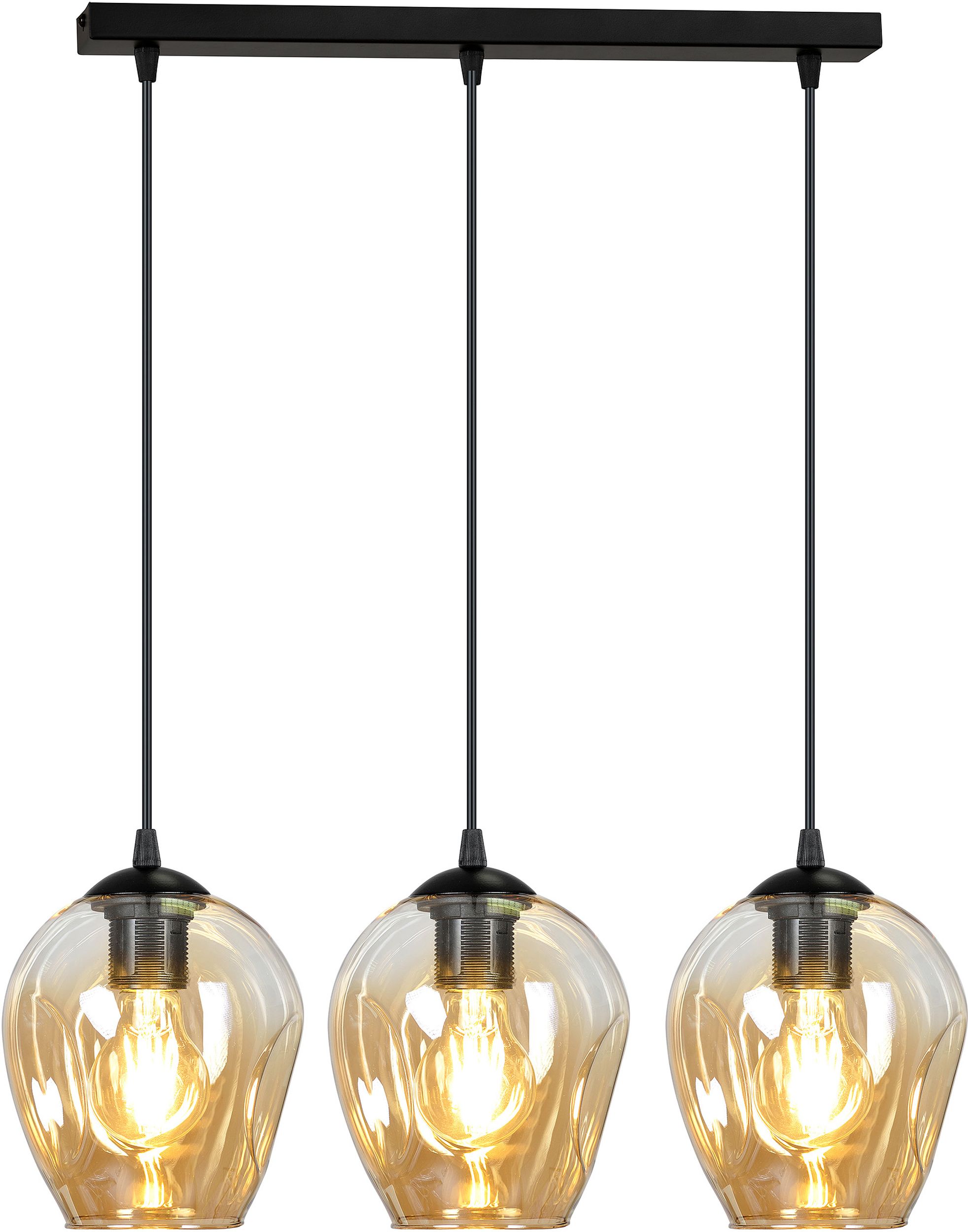 Darmowa Dostawa - Lampa wisząca 3x15 W czarna-bursztynowa Emibig Istar 6773