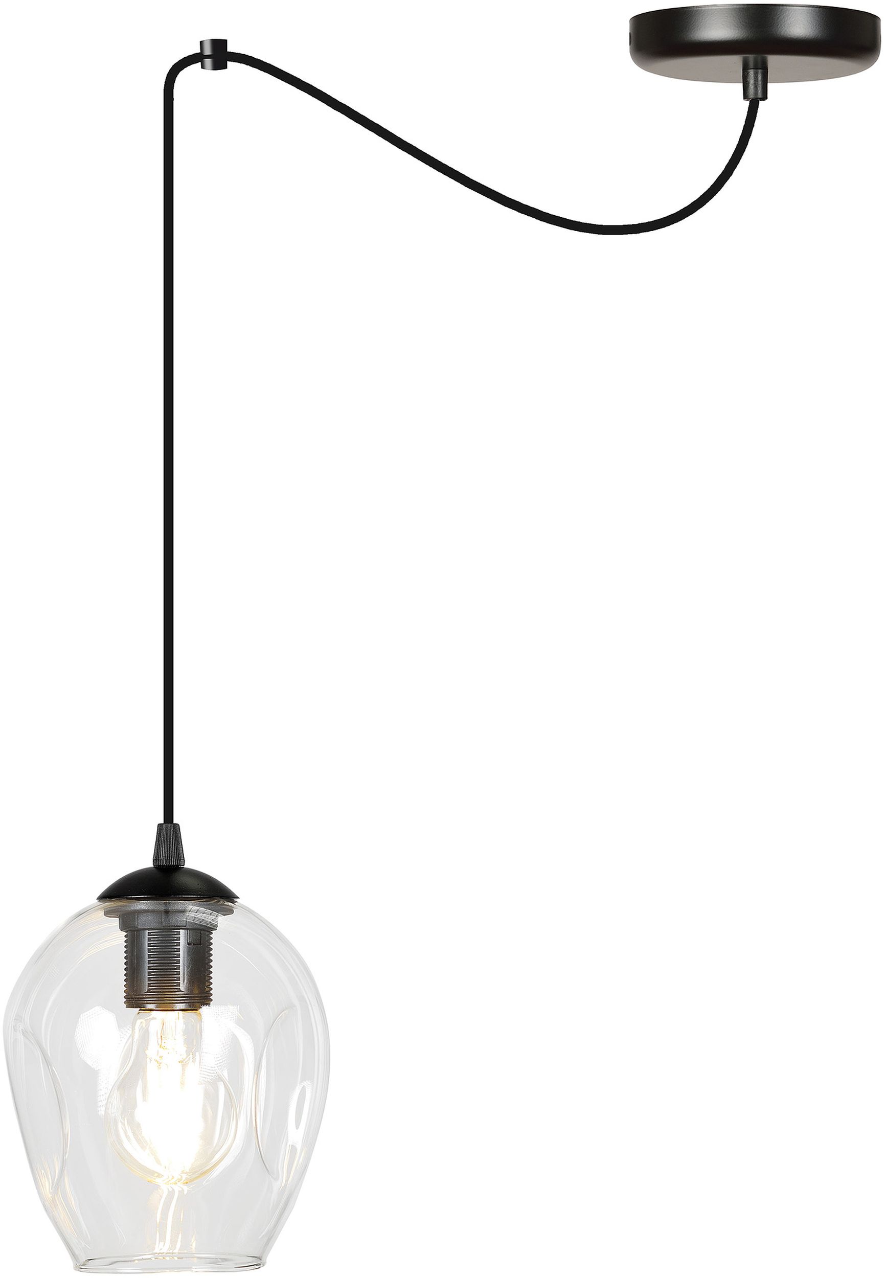 Darmowa Dostawa - Lampa wisząca 1x15 W czarna-przezroczysta Emibig Level 7561