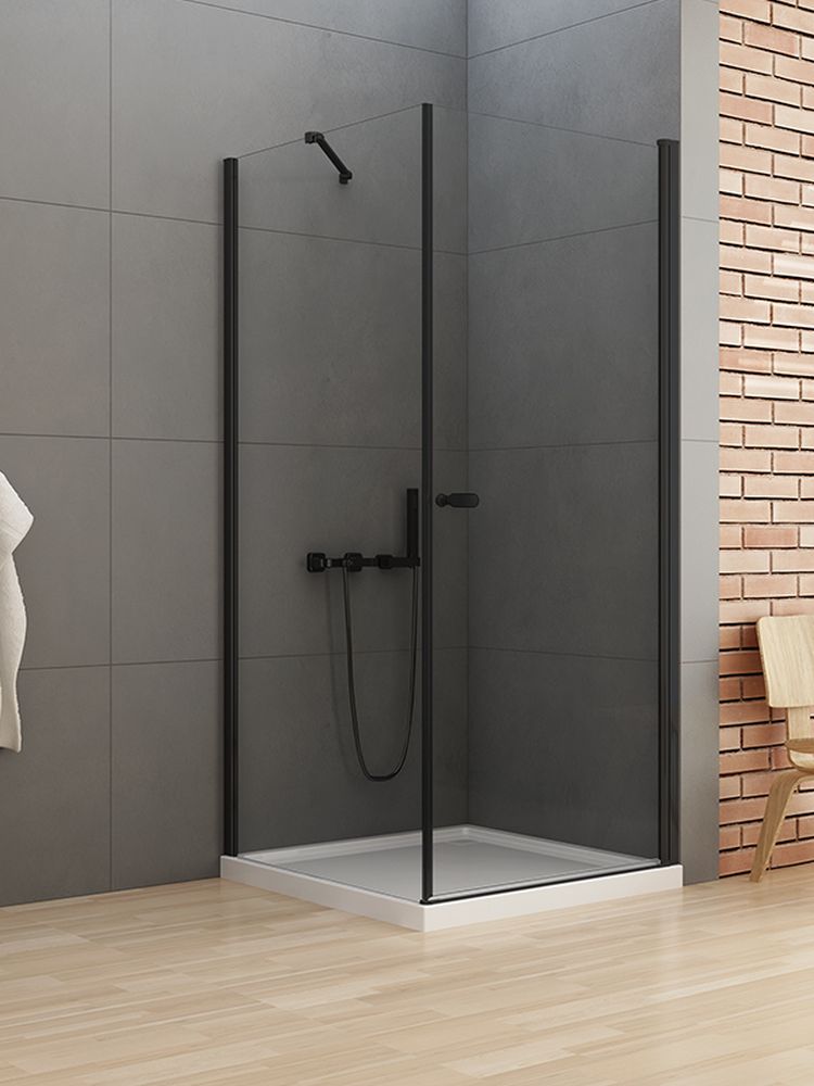 Darmowa Dostawa - Kabina prysznicowa 120x90 cm prostokątna czarny mat/szkło przezroczyste New Trendy New Soleo Black D0231A/D0149B