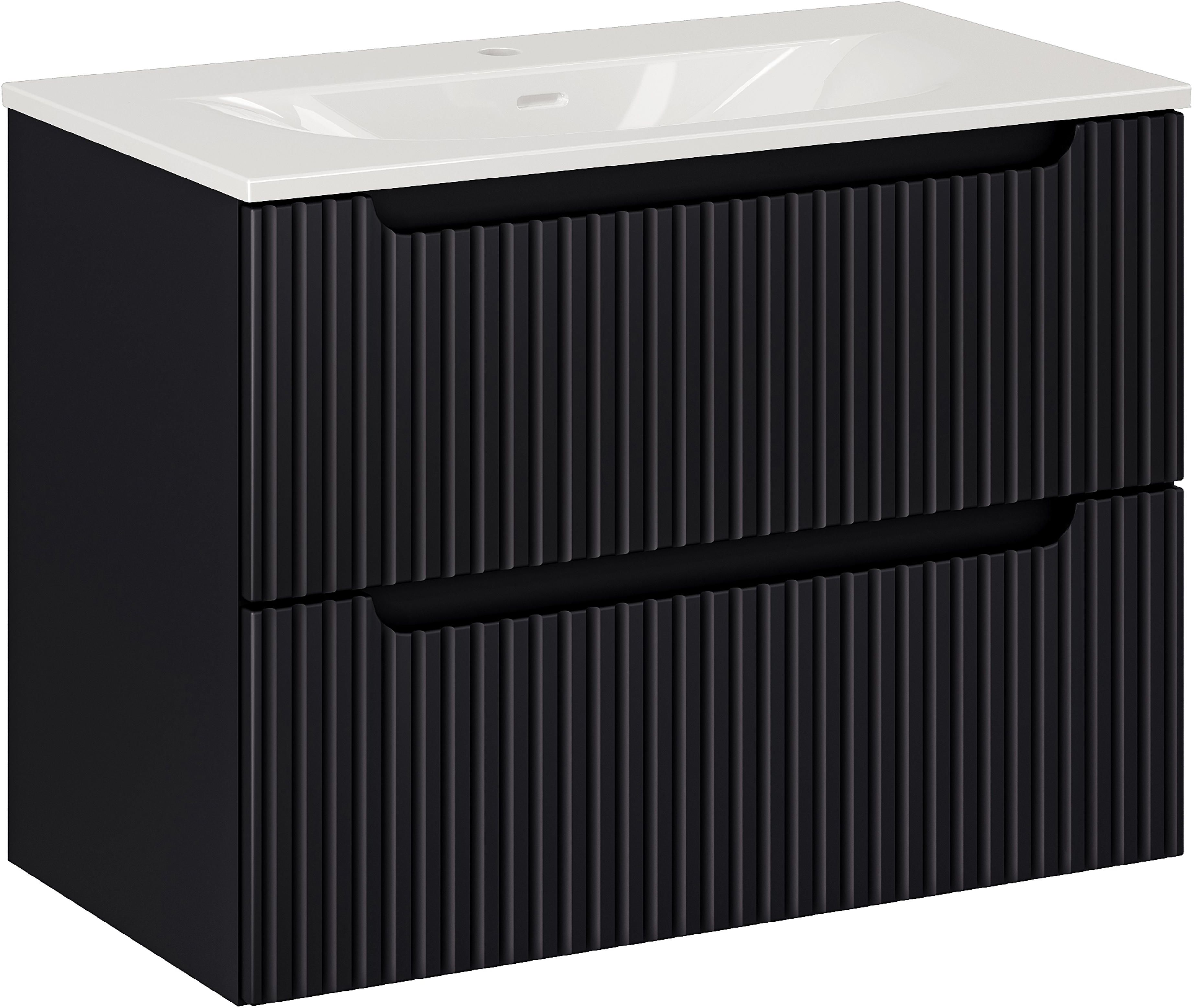 Darmowa Dostawa - Umywalka z szafką 80 cm czarną Comad Nova Black SETNOBSKY380CMS