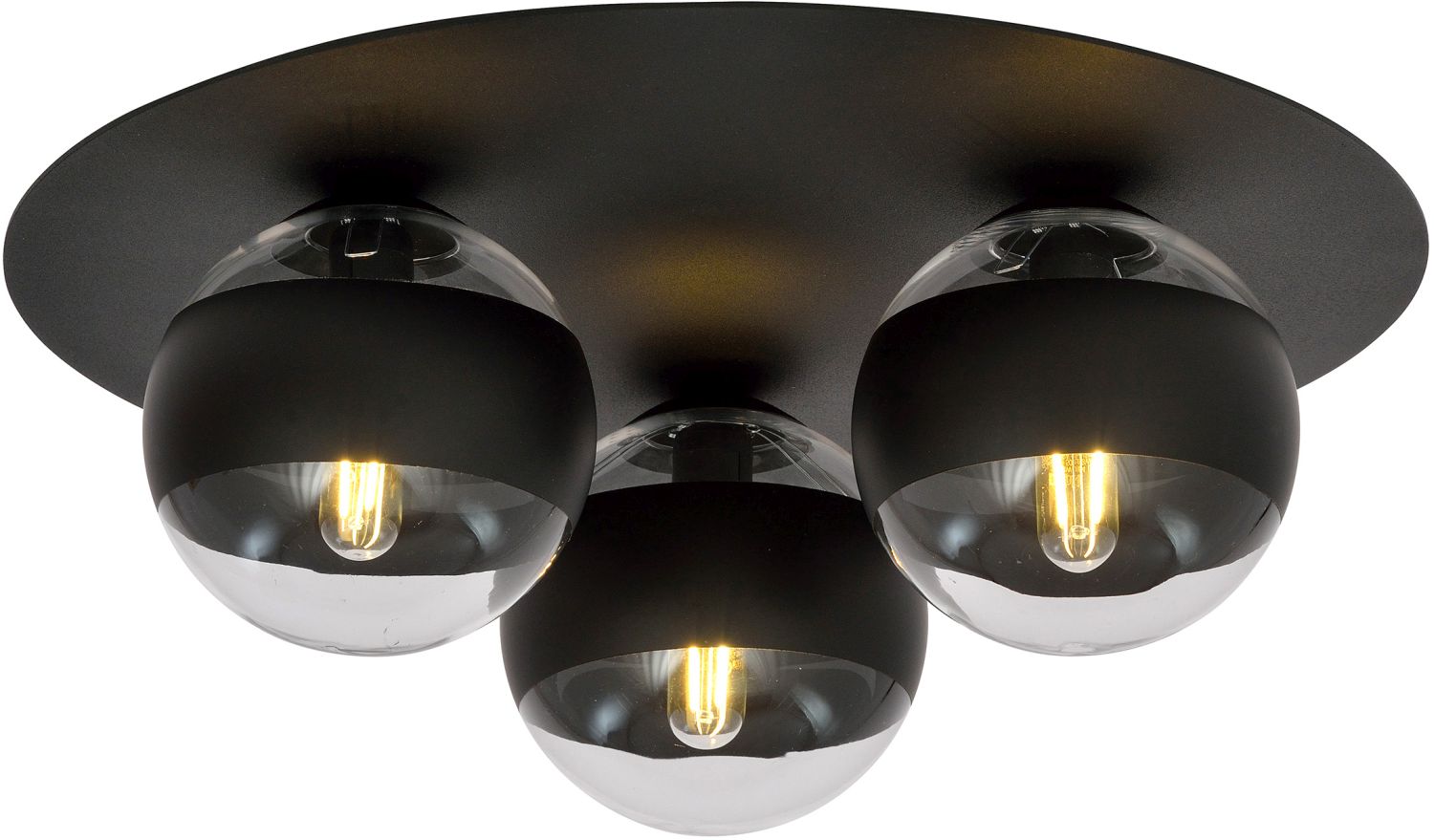 Darmowa Dostawa - Lampa podsufitowa 3x10 W czarna-przezroczysta Emibig Solar Stripe 11293