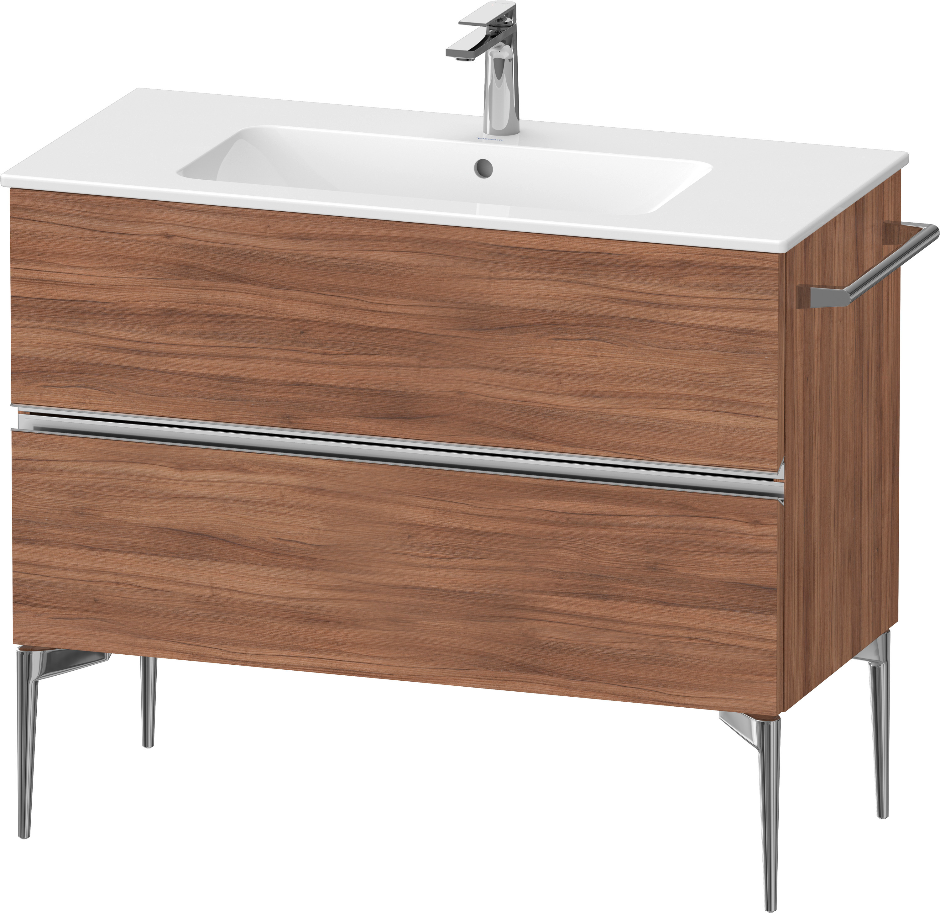 Darmowa Dostawa - Szafka 101x47.7x59.1 cm podumywalkowa wisząca orzech-chrom Duravit Sivida SV4645010790000