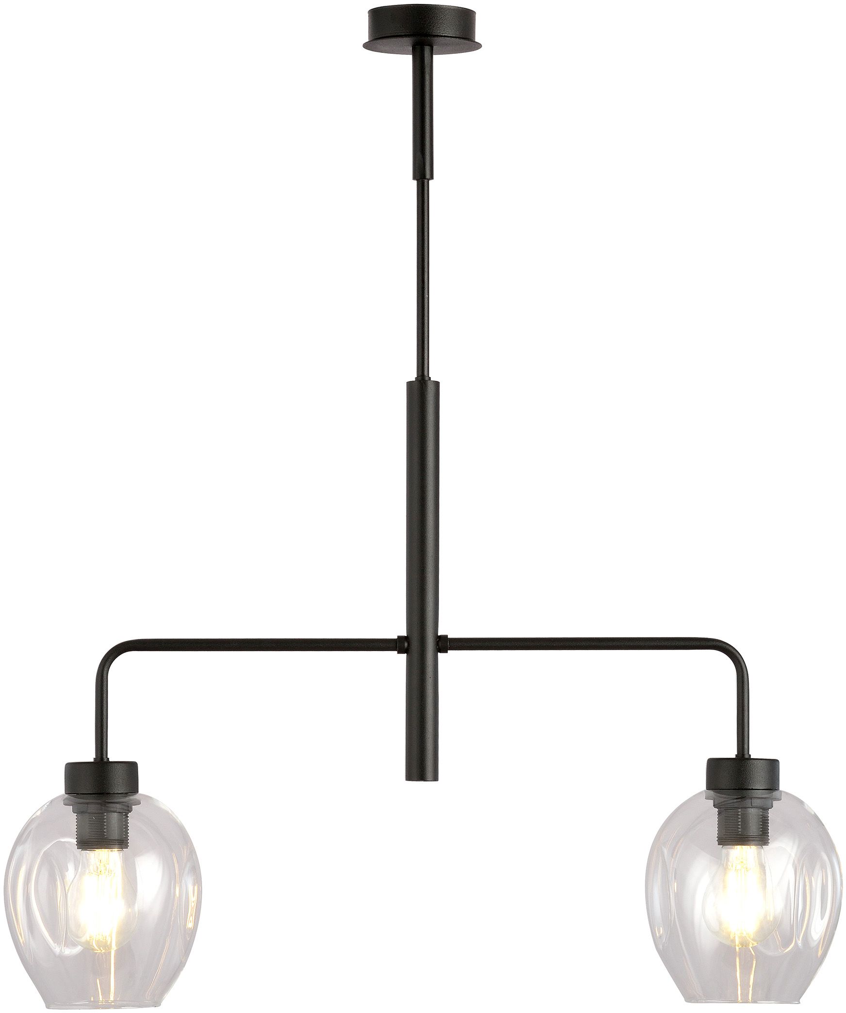Darmowa Dostawa - Lampa podsufitowa 2x15 W czarna-przezroczysta Emibig Lukka 11642