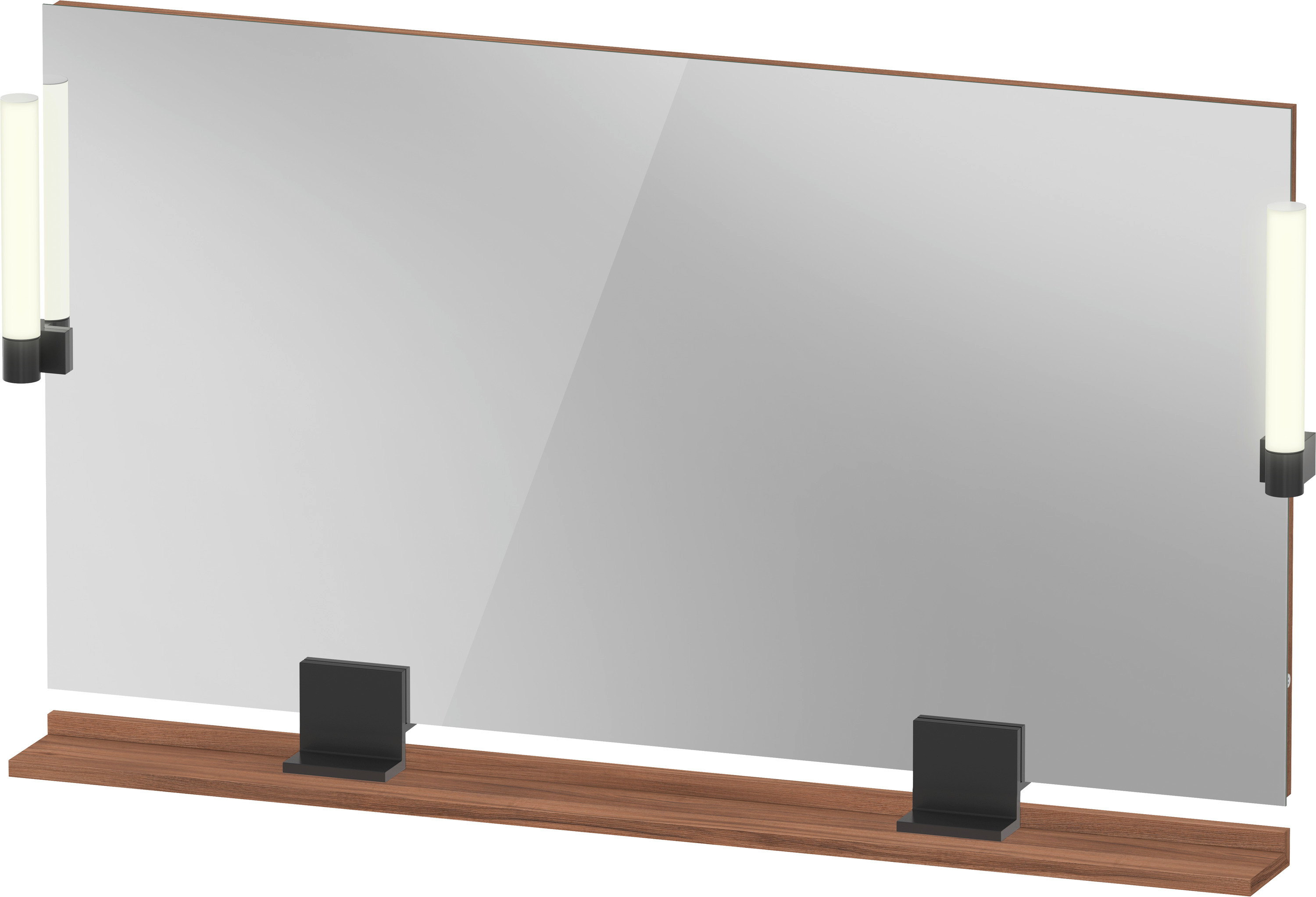 Darmowa Dostawa - Lustro 125x65 cm prostokątne z oświetleniem czarny-drewno Duravit Sivida SV74240BD790000
