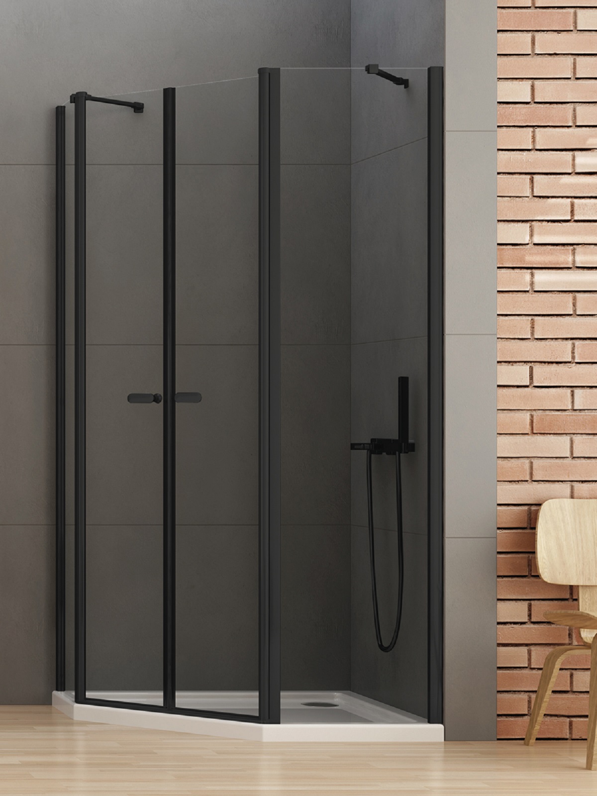 Darmowa Dostawa - Kabina prysznicowa 100x80 cm czarny mat/szkło przezroczyste New Trendy New Soleo Black K0618