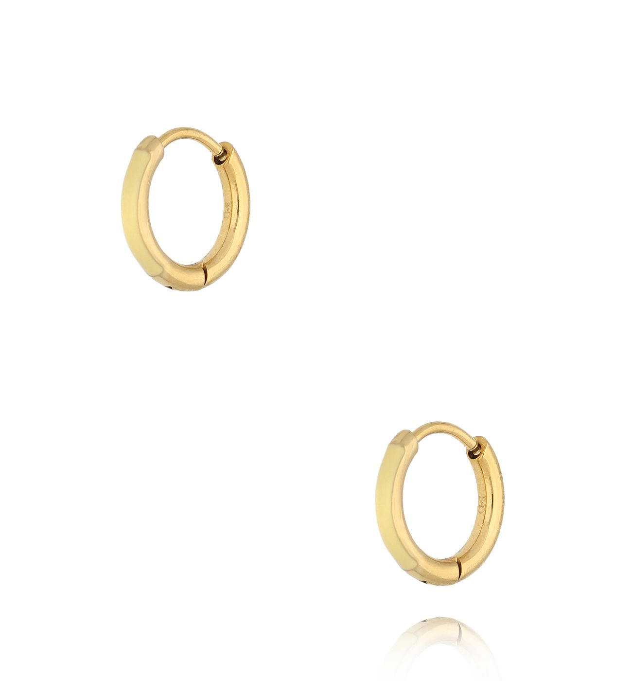 Kolczyki złote koła z żółtą emalią Enamel Small Hoops KSA1721
