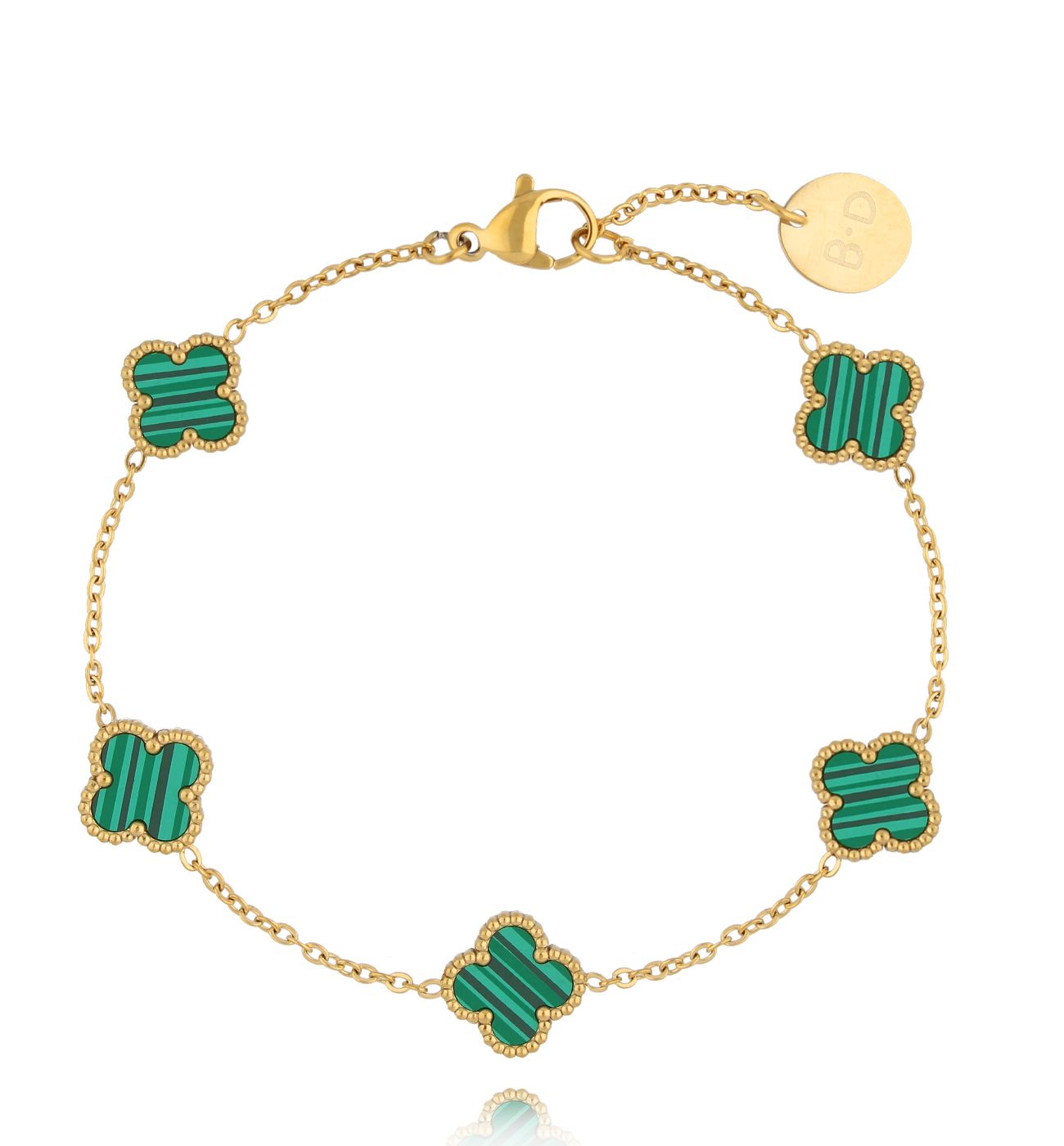 Bransoletka z zielonymi koniczynkami Clovers BSY0096