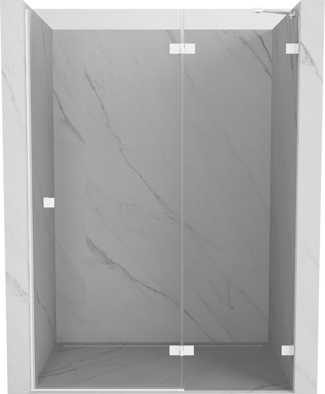 Drzwi prysznicowe uchylne Mexen Lunar białe 140 x 200 cm 1 szt.