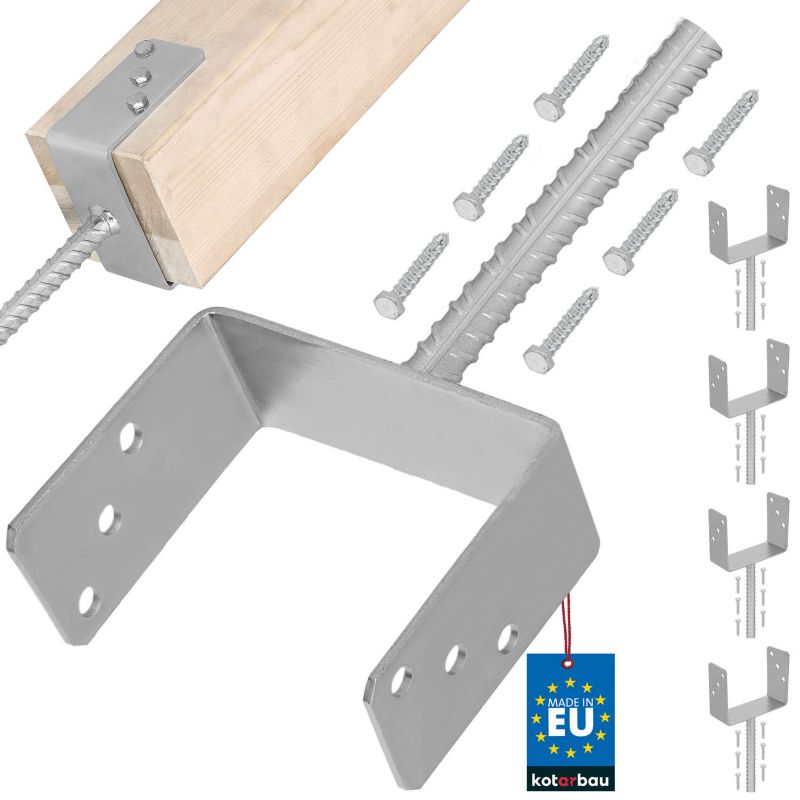 Podstawa słupa KOTARBAU z prętem do wmurowania 160 mm 4 szt.
