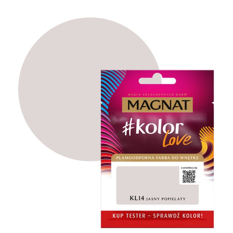 Tester farby plamoodpornej Magnat #kolorLove KL14 jasny popielaty 0,025 l