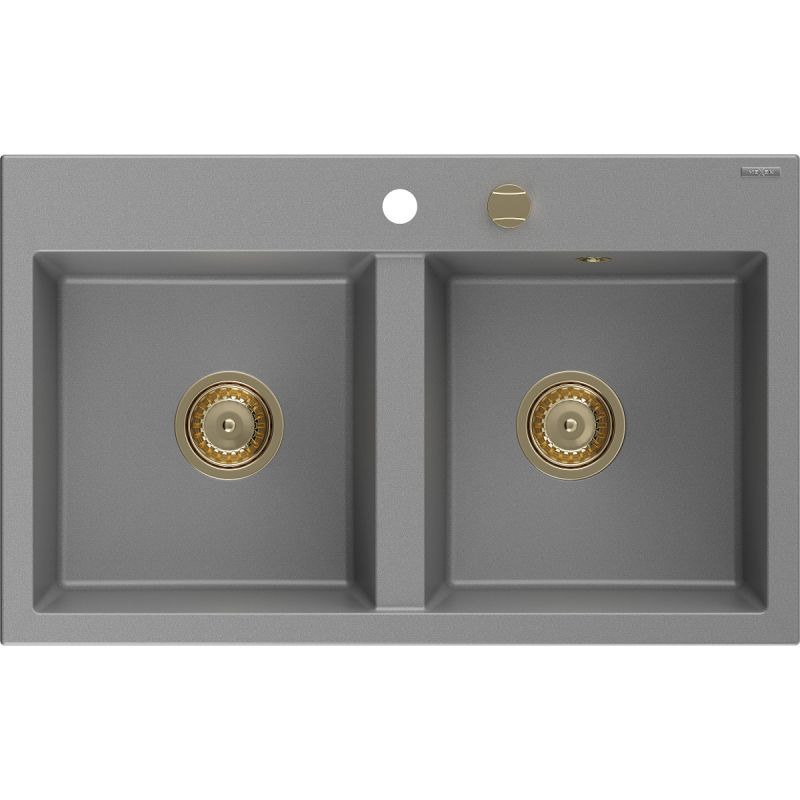 Zlewozmywak wpuszczany Mexen Hektor 2-komorowy szary 800x480 mm 1 szt.