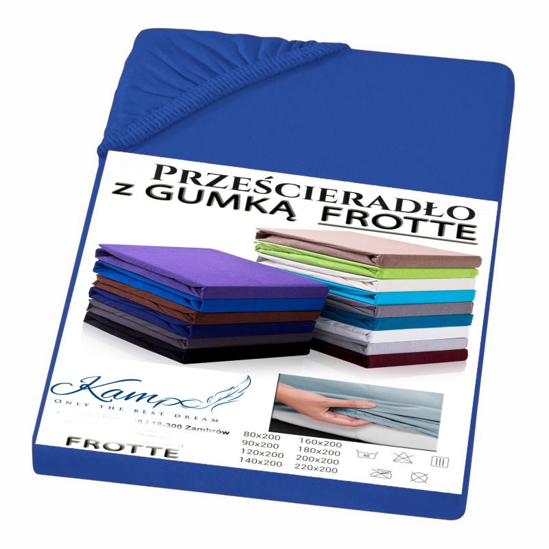 Prześcieradło gumka frotta Kam-Pol bawełna premium 80x210 niebieski 1 szt.
