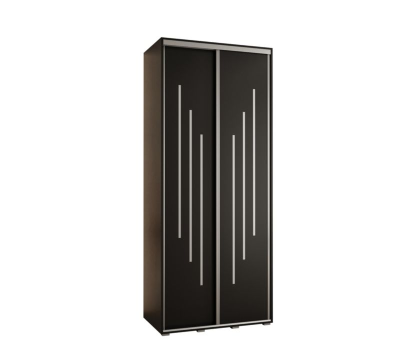 Szafa przesuwna Abiks DAVOS 8 wysoka szer.100cm gł.45cm czarny/czarny/srebrny 1szt.