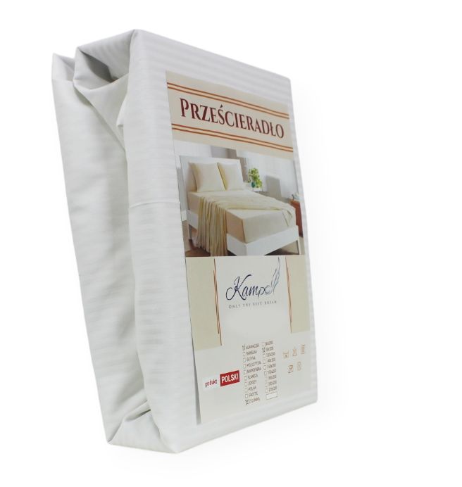 Prześcieradło gumka hotelowe Kam-Pol bawełna premium 90x210 białe 1 szt.