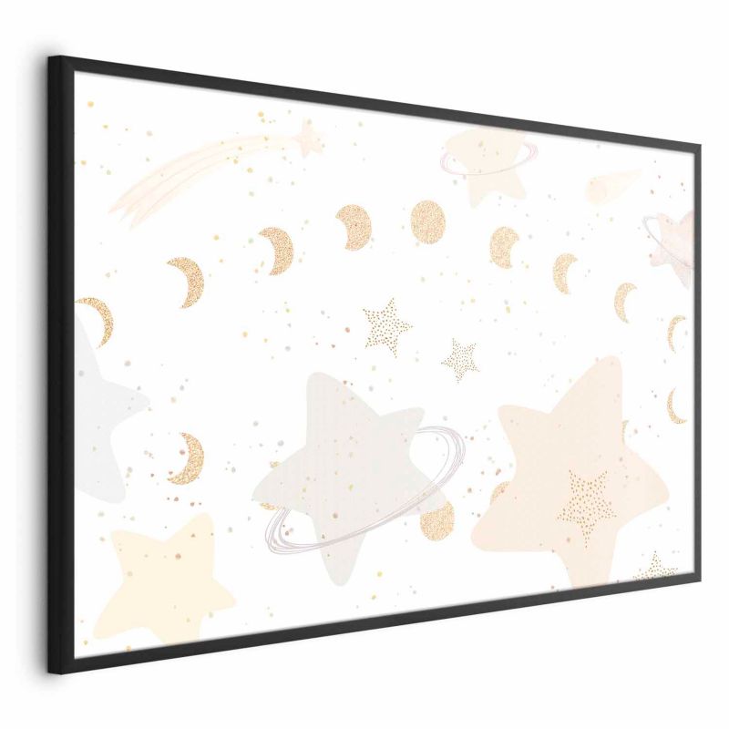 Plakat Artgeist Księżyc i gwiazdy 90x60 cm z ramą czarną 1 szt