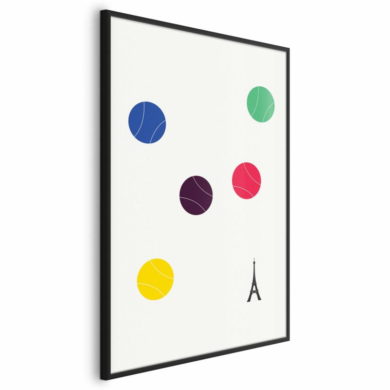 Plakat Artgeist Wieża Eiffla i tenis 21x30 cm z ramą czarną 1 szt
