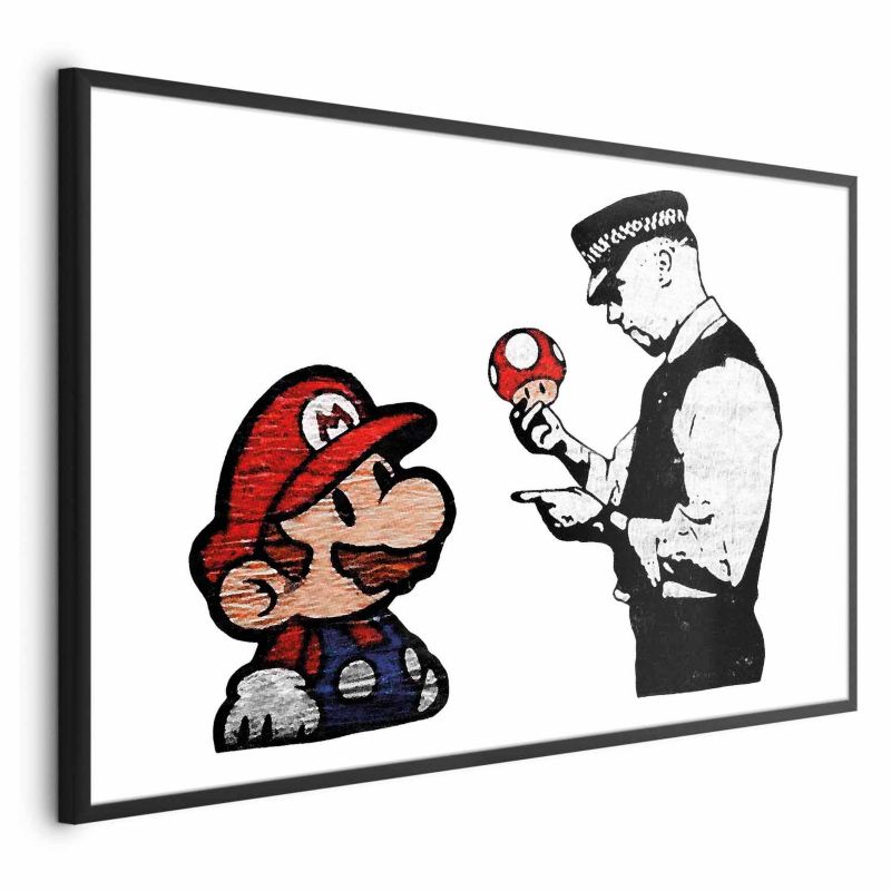 Plakat Artgeist Banksy: Grzybiarz 60x40 cm z ramą czarną 1 szt