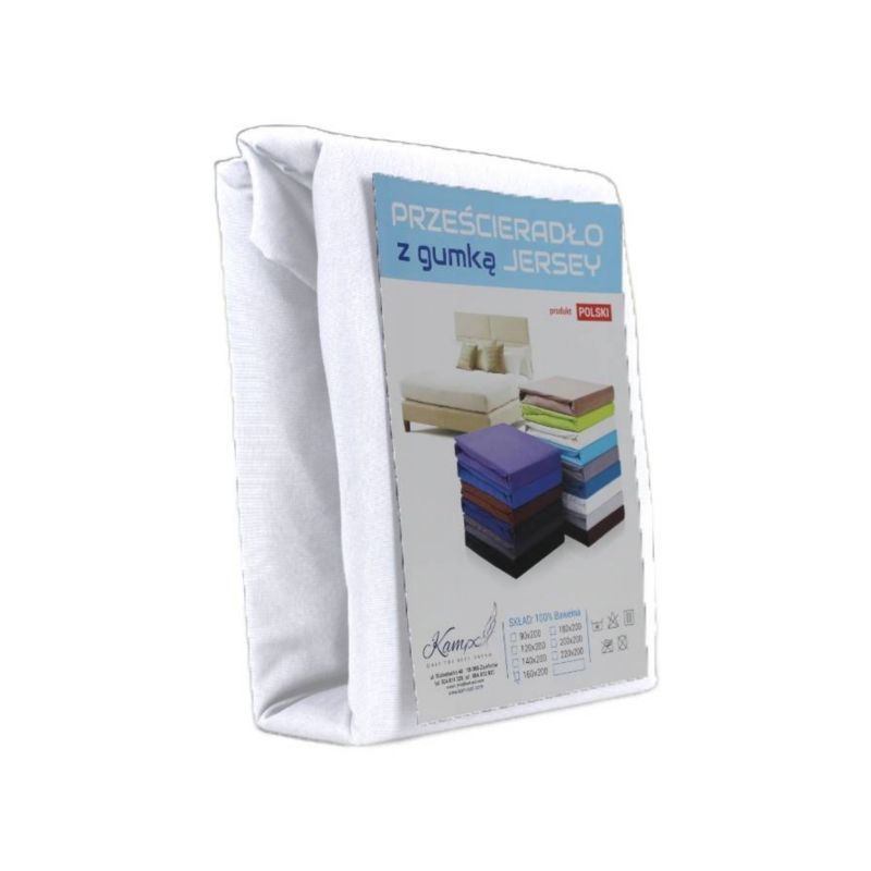 Prześcieradło z gumką Jersey VIP Kam-Pol białe 60x90cm 1 szt.