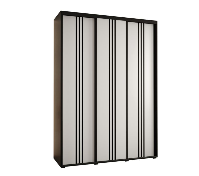Szafa przesuwna Abiks DAVOS 6 wysoka szer.170cm gł.60cm czarny/biały/czarny 1szt.