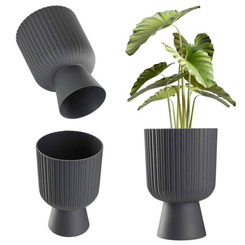 Doniczka KADAX Osłonka Plastikowa Gazon 18cm szara 1szt.