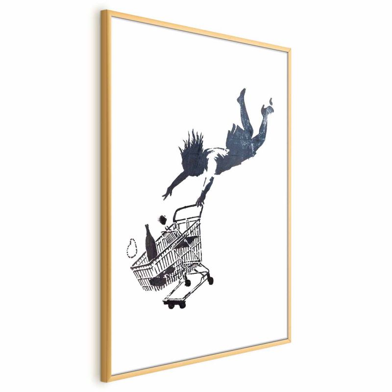 Plakat Artgeist Szał zakupów 21x30 cm z ramą złotą 1 szt