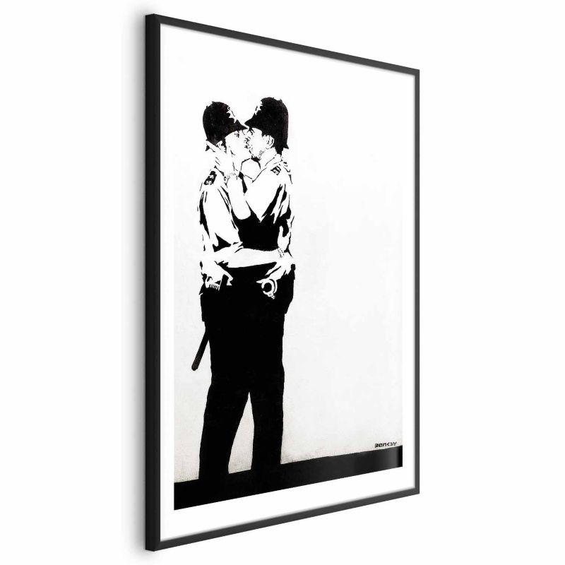 Plakat Artgeist Pocałunek policjantów 29,7x42 cm z ramą czarną 1 szt
