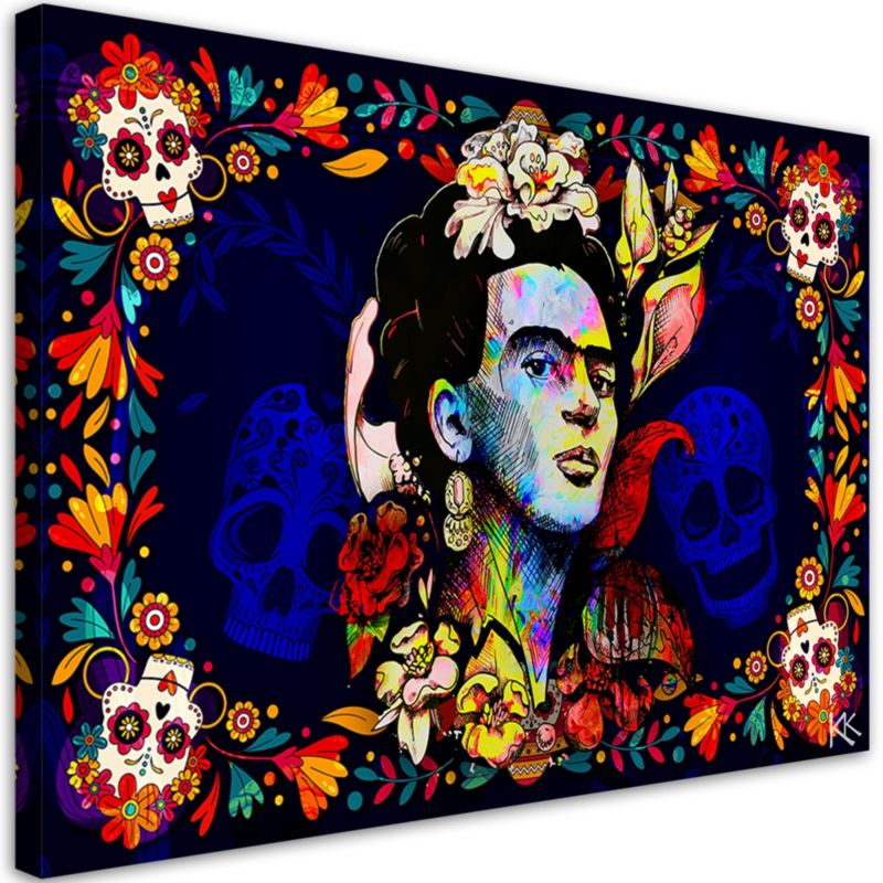 Obraz do salonu pokoju Feeby Los Muertos Frida Kahlo 90x60 cm 1szt