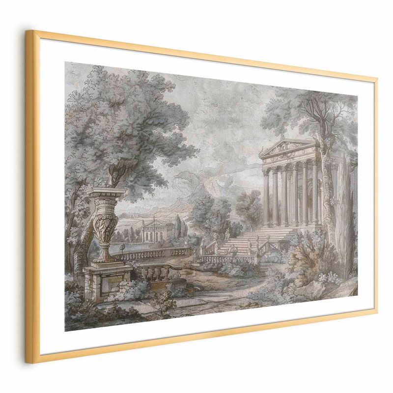 Plakat Artgeist Świątynia na wzgórzu 30x21 cm z ramą złotą 1 szt