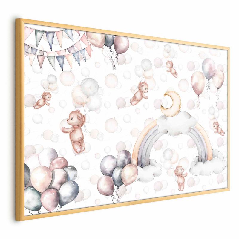 Plakat Artgeist Misie w przestworzach 42x29,7 cm z ramą złotą 1 szt