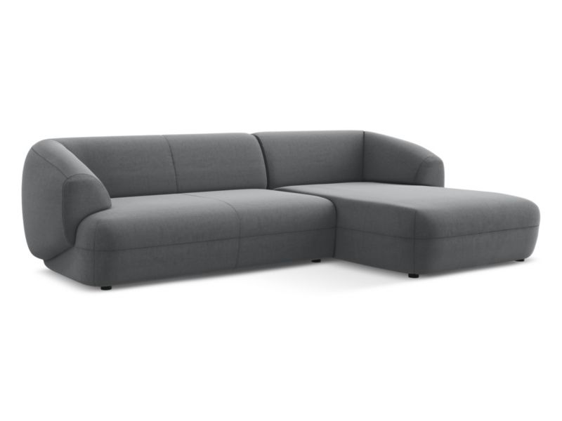 Narożnik prawostronny Makamii Moana z weluru 280x156 cm stalowy 1 szt.