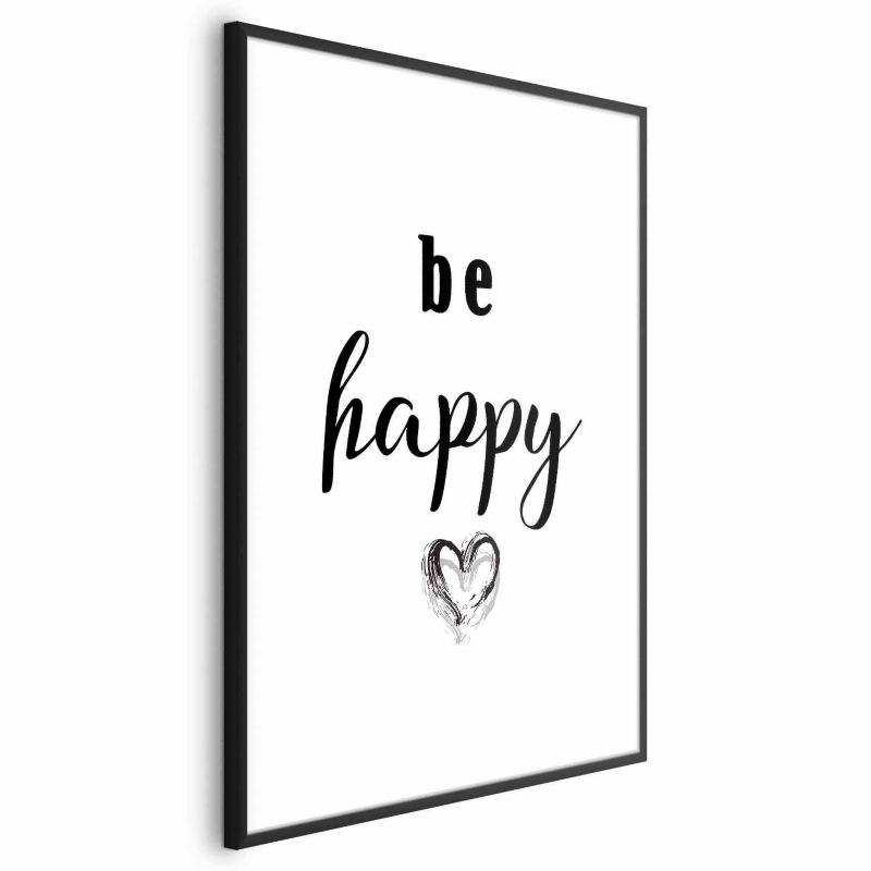 Plakat Artgeist Be happy 21x30 cm z ramą czarną 1 szt