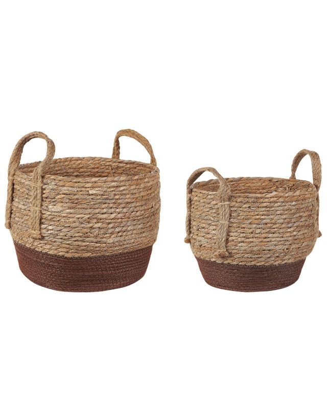 Zestaw 2 doniczek Paladju Plecionka 30/25 cm Naturalny 1 par.