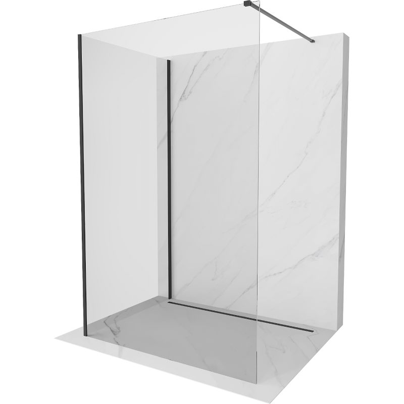 Ścianka prysznicowa Mexen Kioto transparent czarna 130x70 cm 1 szt.