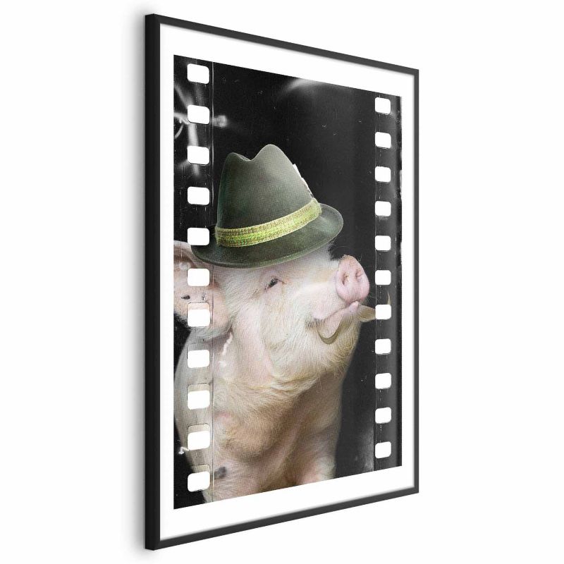 Plakat Artgeist Świnia z wąsami 29,7x42 cm z ramą czarną 1 szt