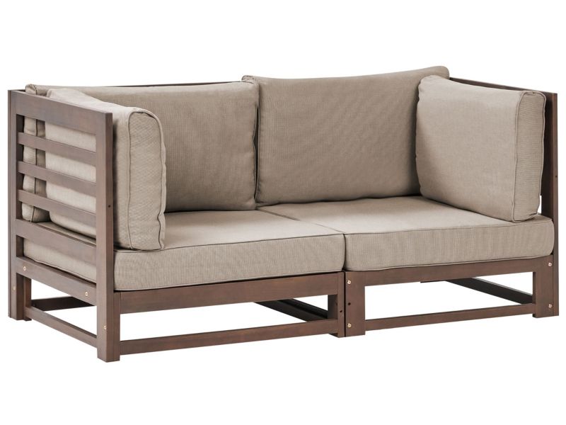 Sofa dwuosobowa Trani Certyfikowane drewno akacjowe Ciemne drewno 1 szt.