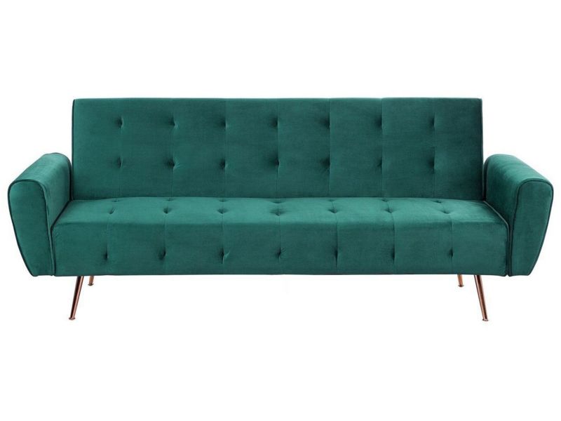 Sofa rozkładana Selnes Szmaragdowy Welur 1 szt.