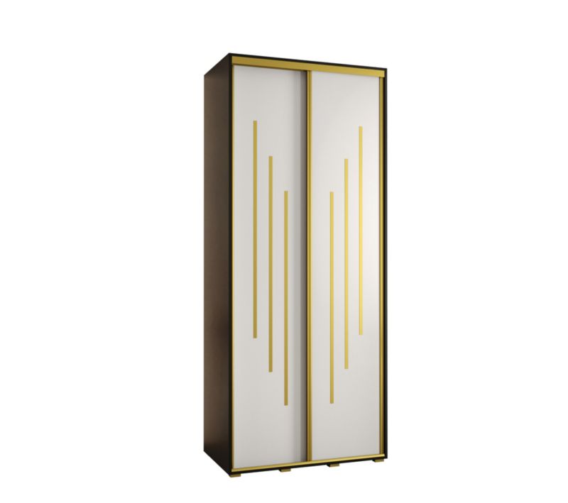 Szafa przesuwna Abiks DAVOS 8 wysoka szer.110cm gł.60cm czarny/biały/złoty 1szt.