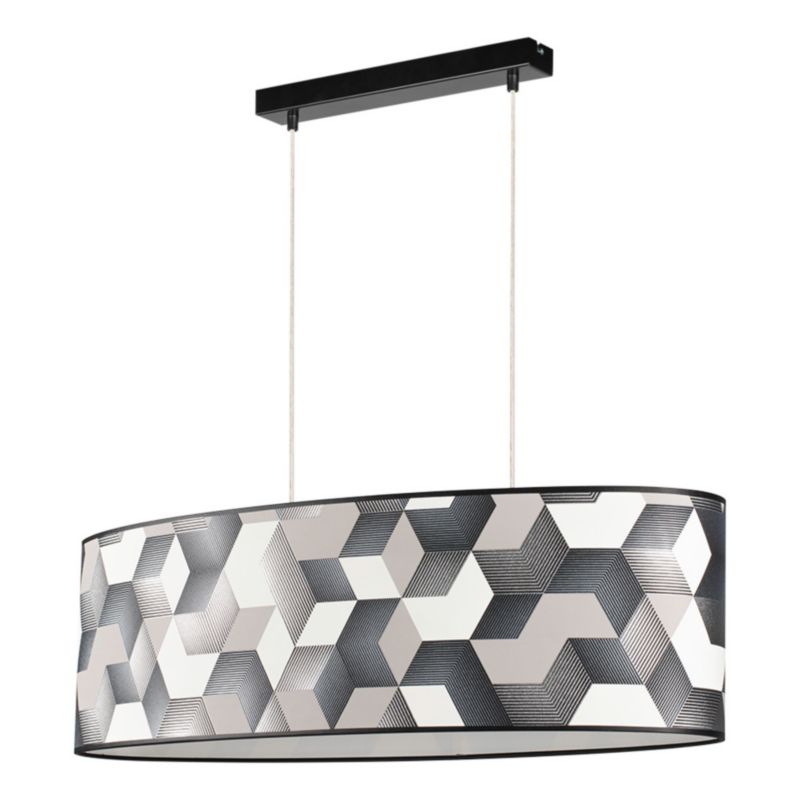 Lampa Wisząca SPOT Light 2xE27 Max.40W Subtelna Czerń w Połączeniu z Wielokolorowym Abażurem, Polski Producent, 1 szt.