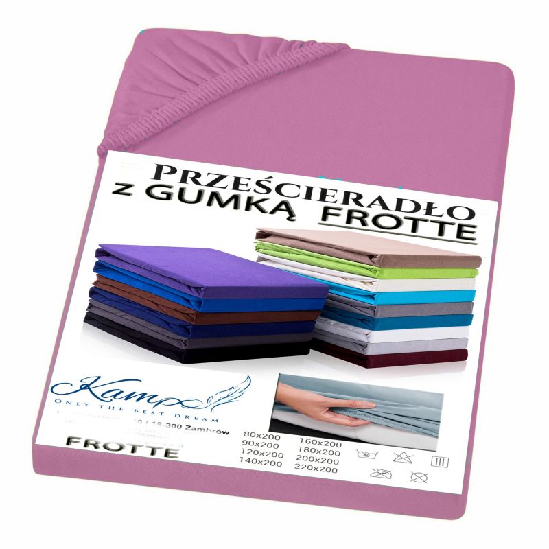 Prześcieradło gumka frotta Kam-Pol bawełna premium 70x180 róż 1 szt.