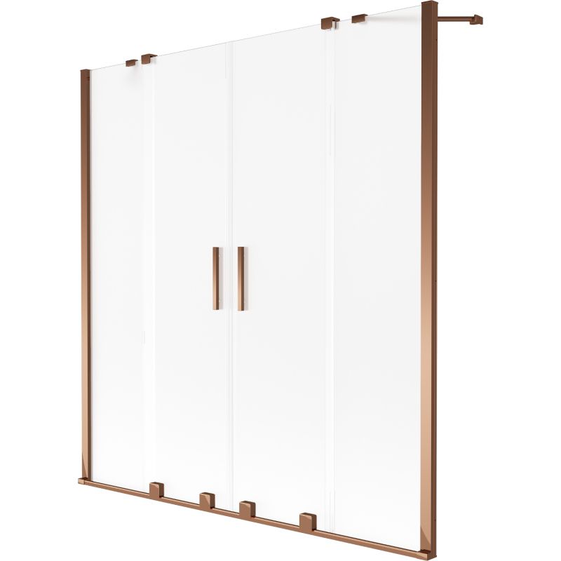Parawan nawannowy rozsuwany Mexen Velar różowe złoto 150x150 cm 1 szt.