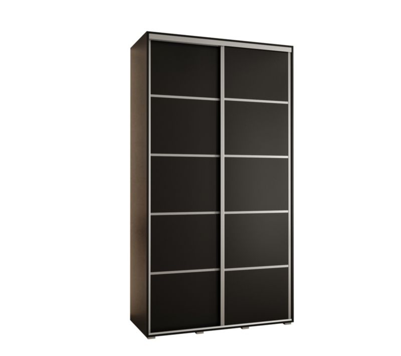 Szafa przesuwna Abiks DAVOS 4 wysoka szer.140cm gł.60cm czarny/czarny/srebrny 1szt.