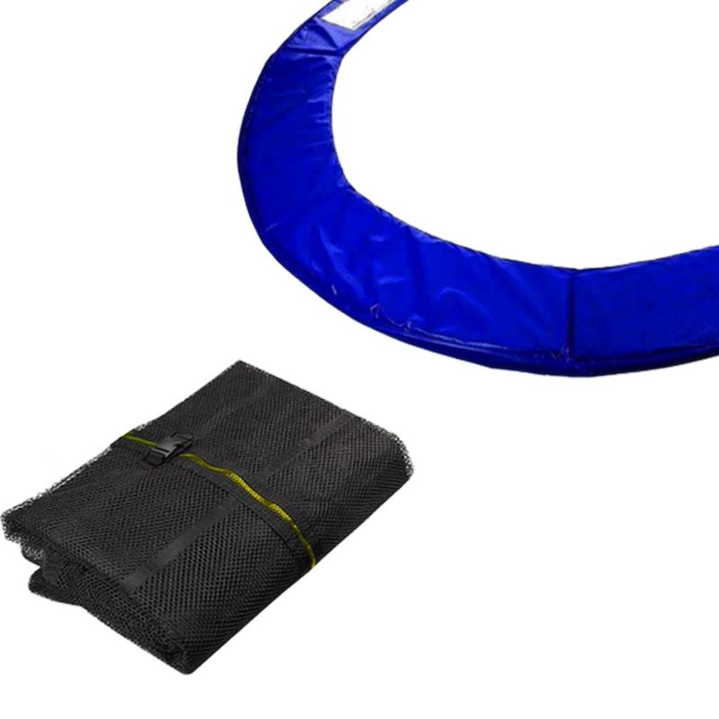 Siatka do trampoliny zewnętrzna z osłoną na sprężyny 244 cm 8 FT 6 słupków Springos niebieska 1 kpl.
