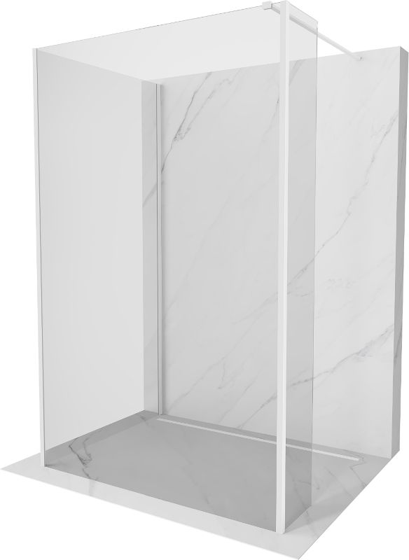 Ścianka prysznicowa Mexen Kioto biała transparentna 105x90x40cm 3 szt.
