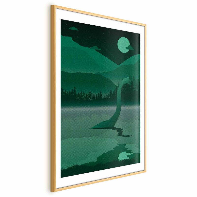 Plakat Artgeist Loch Ness 29,7x42 cm z ramą złotą 1 szt