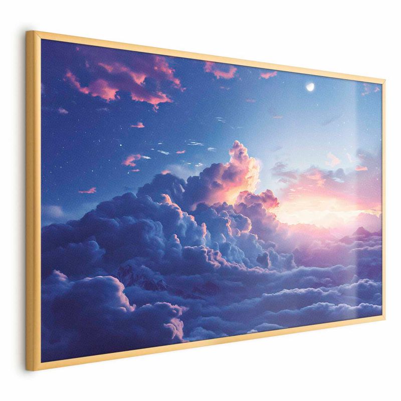 Plakat Artgeist Nocne góry 90x60 cm z ramą złotą 1 szt