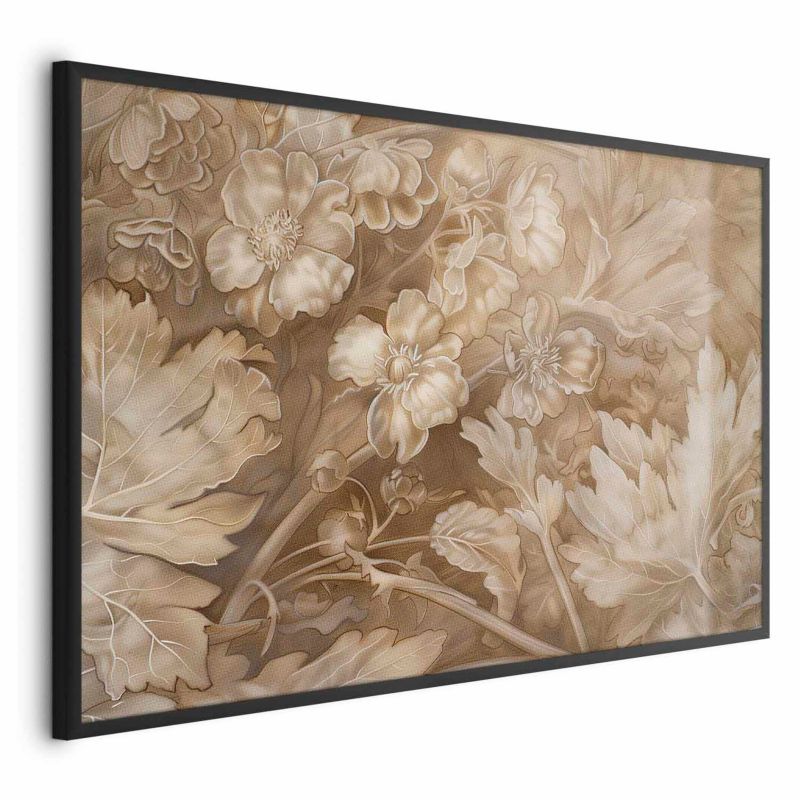Plakat Artgeist Ornamenty roślinno-kwiatowe 30x21 cm z ramą czarną 1 szt