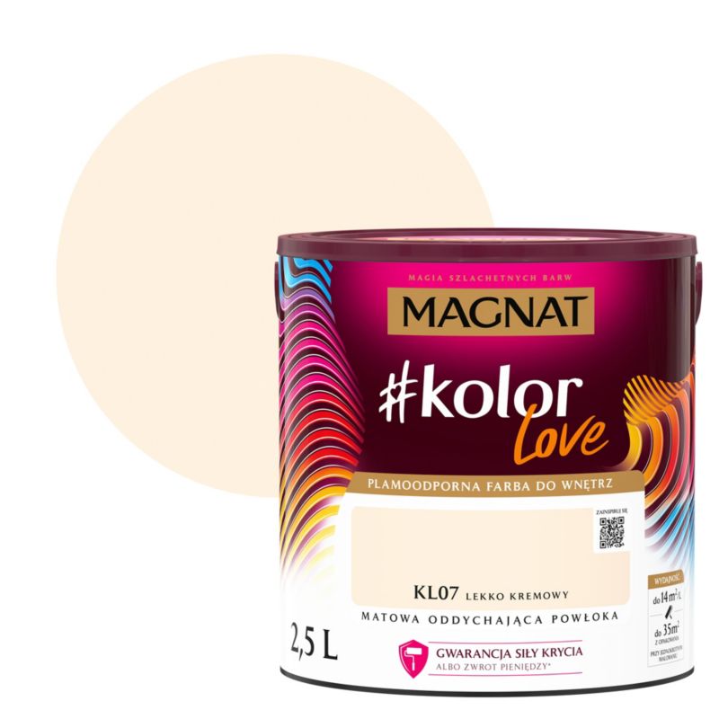 Farba kolorowa Magnat #kolorLove KL07 lekko kremowy 2,5 l
