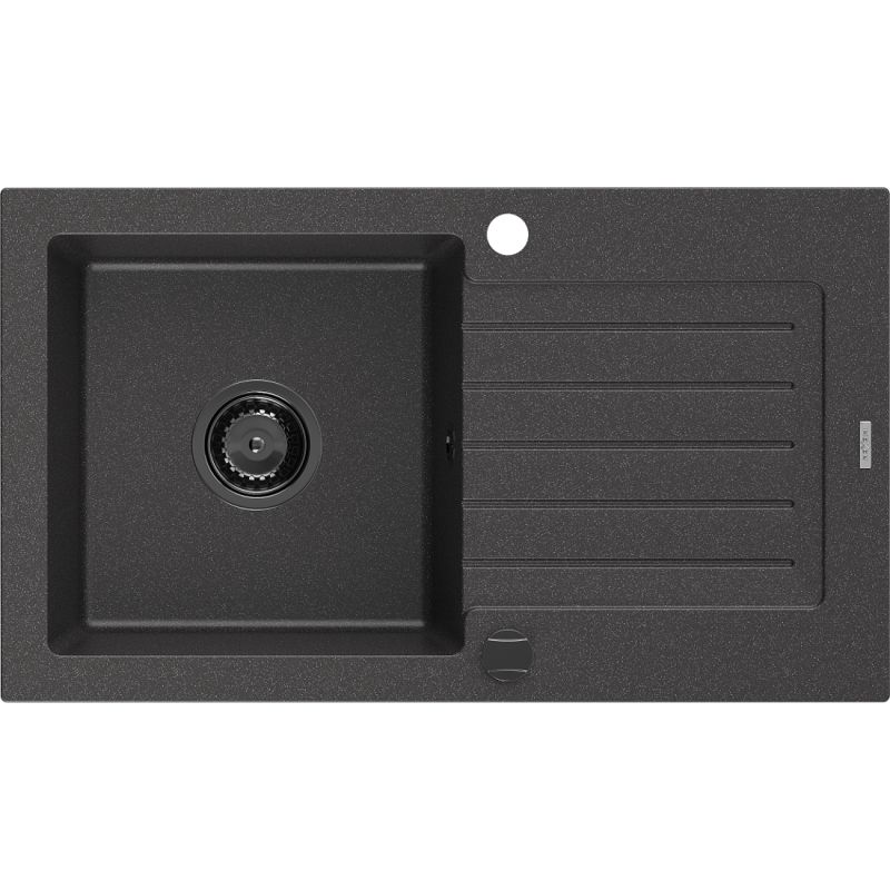 Zlewozmywak wpuszczany Mexen Pablo 1-komorowy czarny nakrapiany 752x436 mm 6510751010-76-B 1 szt.
